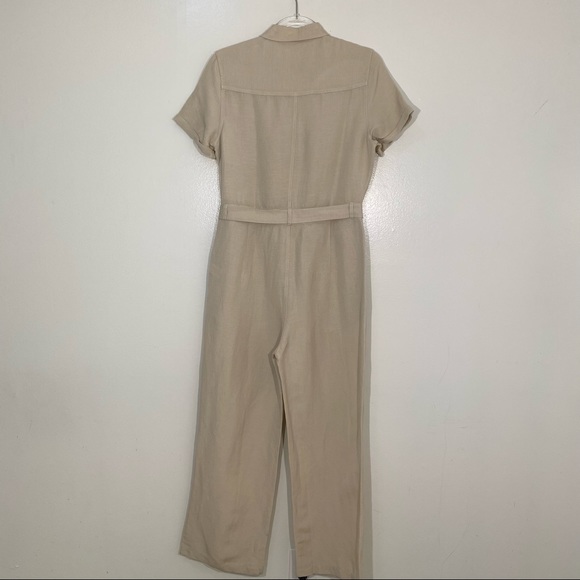 Rails Callie linen blend Utility Jumpsuit in Taupe size M - Picture 9 of 14